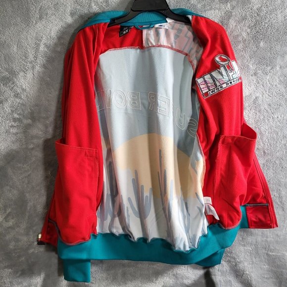 Starter Red Michael Strahan NFL Super Bowl LVII Embroidered Track Jacket Sz XL - Picture 10 of 14